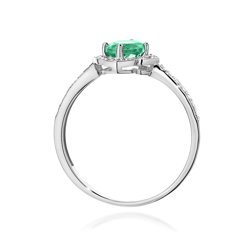 Inel Aur 14K cu Smarald 0.50 ct si Diamante Naturale 0.13 ct, imaginea 7 din 12