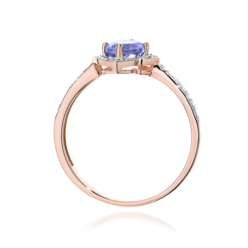 Inel Aur 14K cu Tanzanit 0.50 ct si Diamante Naturale 0.13 ct, imaginea 11 din 12