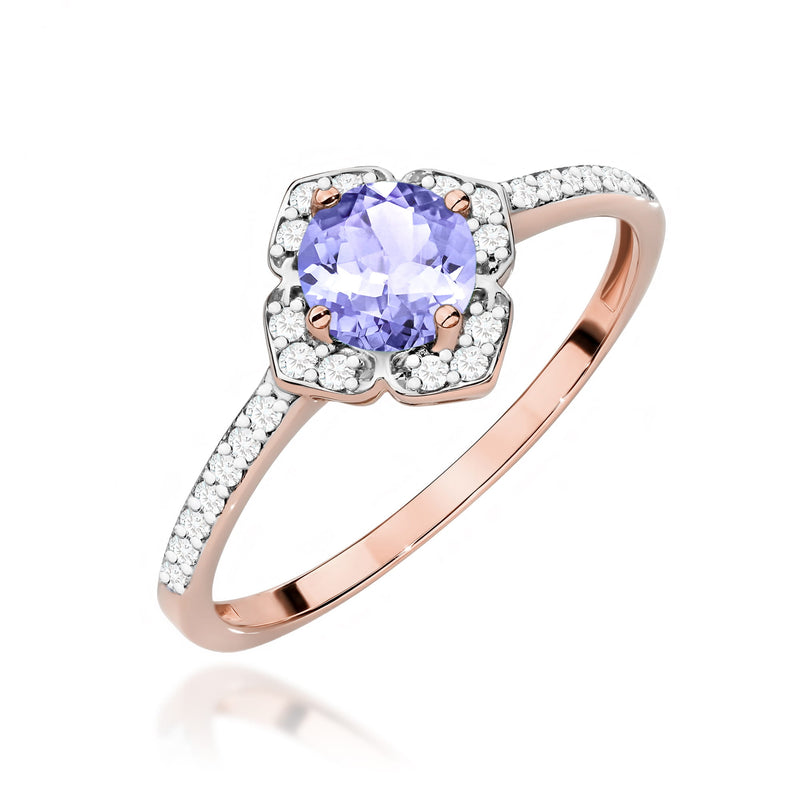 Inel Aur 14K cu Tanzanit 0.50 ct si Diamante Naturale 0.13 ct, imaginea 9 din 12