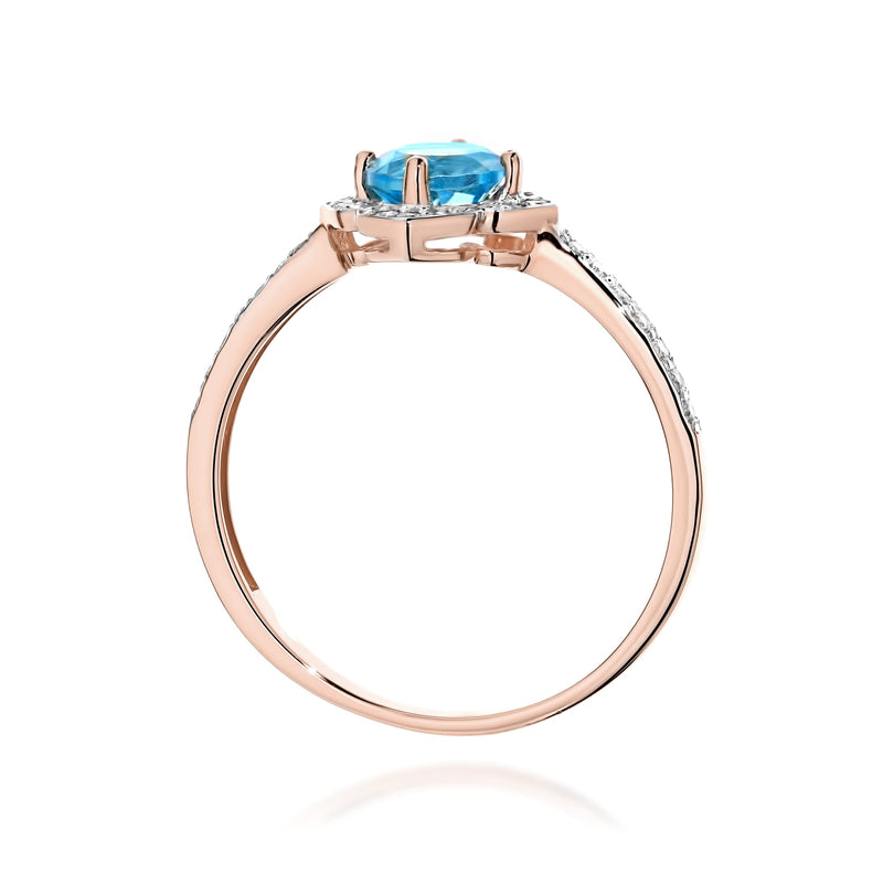Inel Aur 14K cu Topaz Swiss 0.50 ct si Diamante Naturale 0.13 ct, imaginea 11 din 12