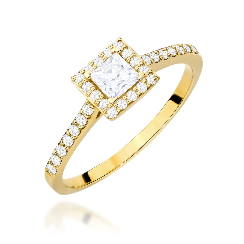 Inel Aur 14K cu Diamante Naturale 0.50 ct — Aur galben