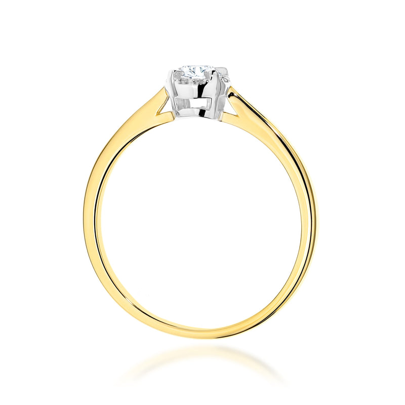Inel Aur 14K cu Diamante Naturale 0.14 ct, imaginea 3 din 12