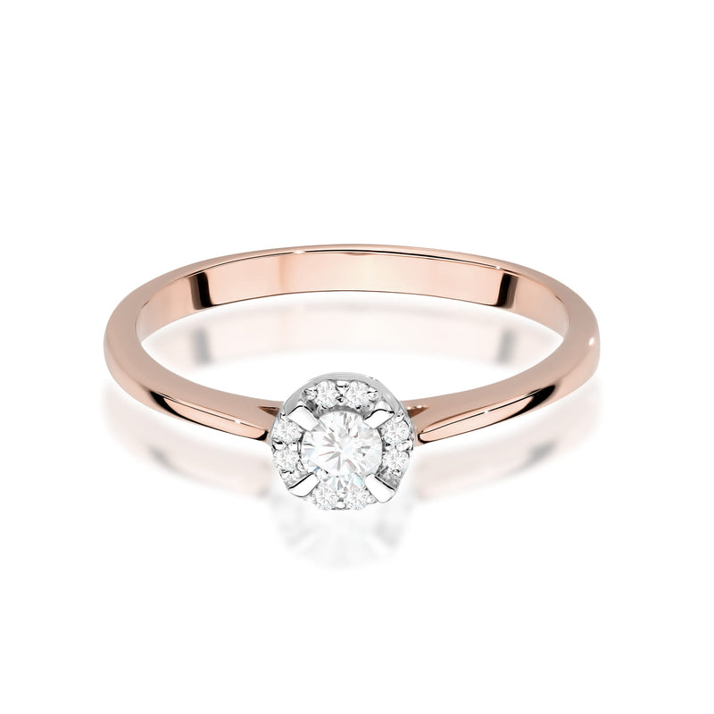 Inel Aur 14K cu Diamante Naturale 0.14 ct, imaginea 10 din 12