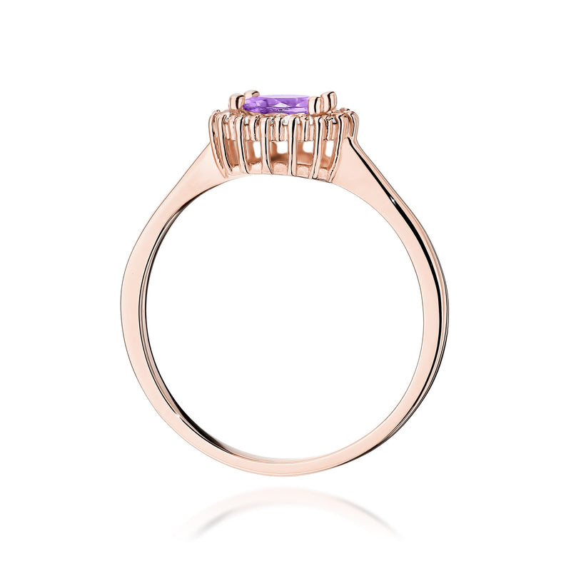 Inel Aur 14K cu Ametist 0.50 ct si Diamante Naturale 0.14 ct, imaginea 11 din 12
