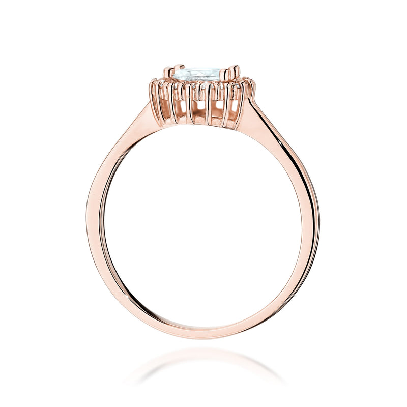 Inel Aur 14K cu White Sapphire 0.60 ct si Diamante Naturale 0.14 ct, imaginea 11 din 12