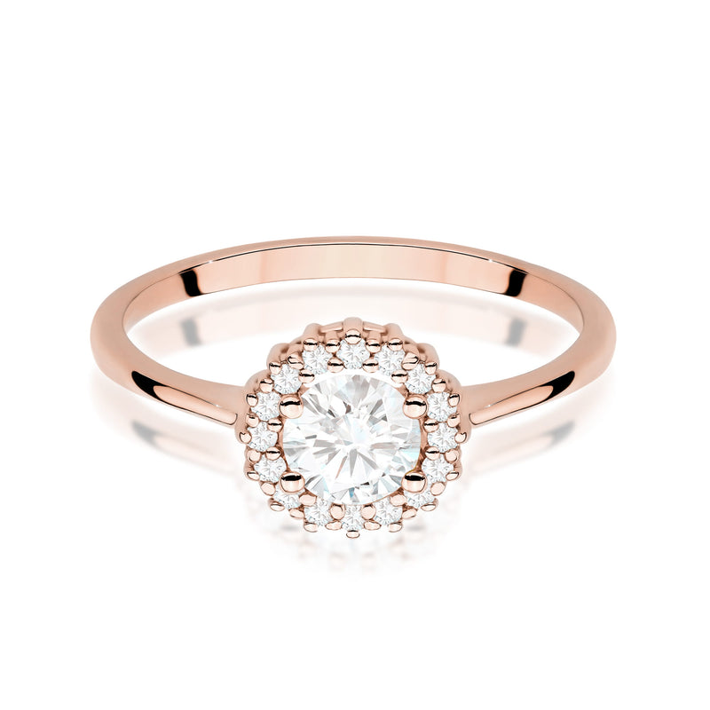 Inel Aur 14K cu White Sapphire 0.60 ct si Diamante Naturale 0.14 ct, imaginea 10 din 12