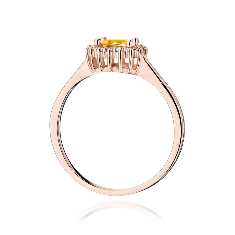 Inel Aur 14K cu Citrin 0.50 ct si Diamante Naturale 0.14 ct, imaginea 11 din 12