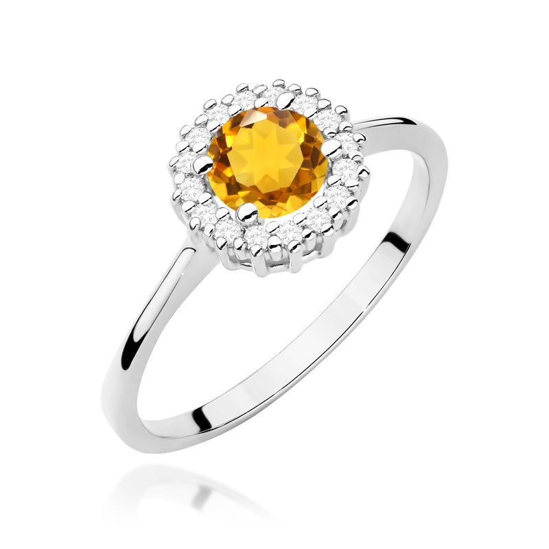 Inel Aur 14K cu Citrin 0.50 ct si Diamante Naturale 0.14 ct, imaginea 5 din 12