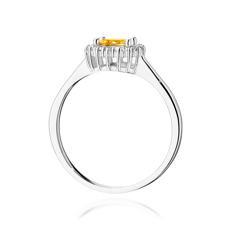 Inel Aur 14K cu Citrin 0.50 ct si Diamante Naturale 0.14 ct, imaginea 7 din 12