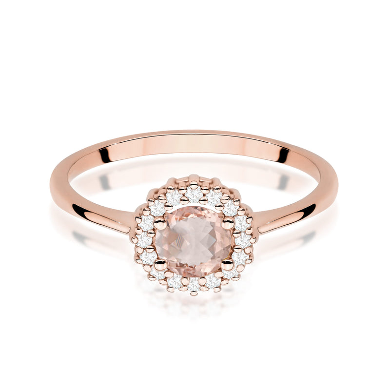 Inel Aur 14K cu Morganit 0.40 ct si Diamante Naturale 0.14 ct, imaginea 11 din 11