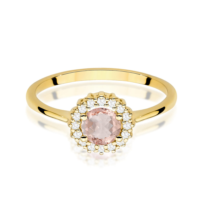 Inel Aur 14K cu Morganit 0.40 ct si Diamante Naturale 0.14 ct, imaginea 2 din 11