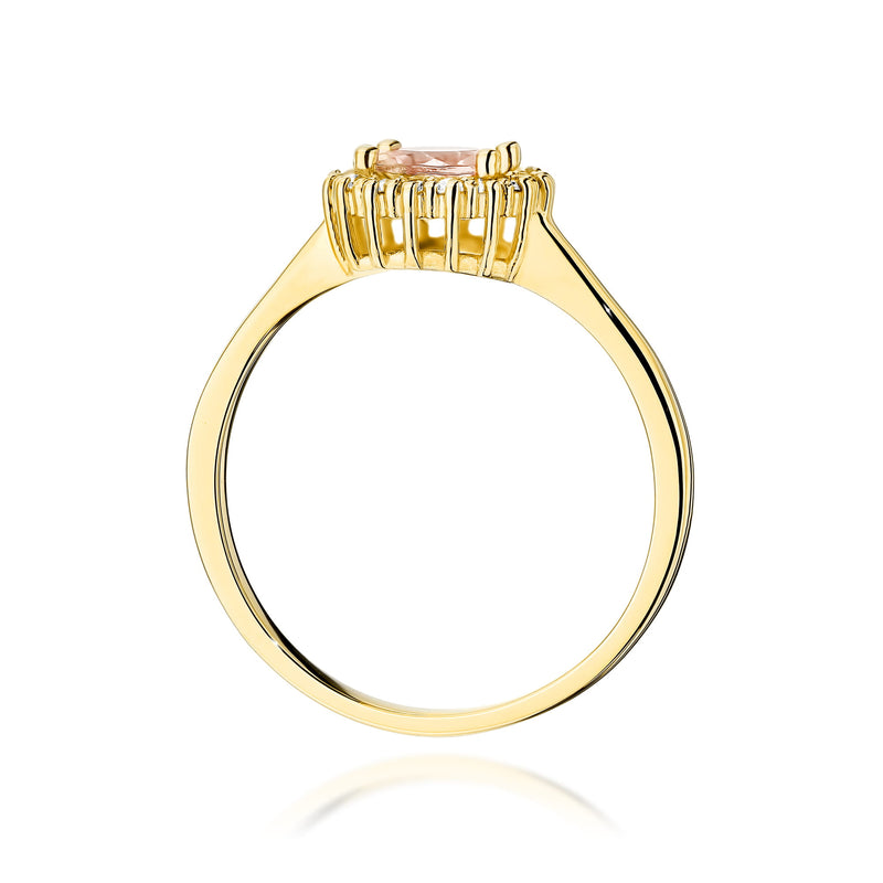 Inel Aur 14K cu Morganit 0.40 ct si Diamante Naturale 0.14 ct, imaginea 3 din 11