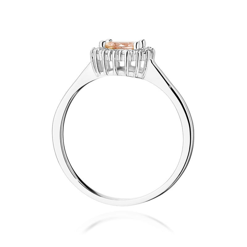 Inel Aur 14K cu Morganit 0.40 ct si Diamante Naturale 0.14 ct, imaginea 7 din 11