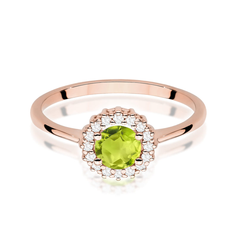 Inel Aur 14K cu Peridot 0.60 ct si Diamante Naturale 0.14 ct, imaginea 12 din 12