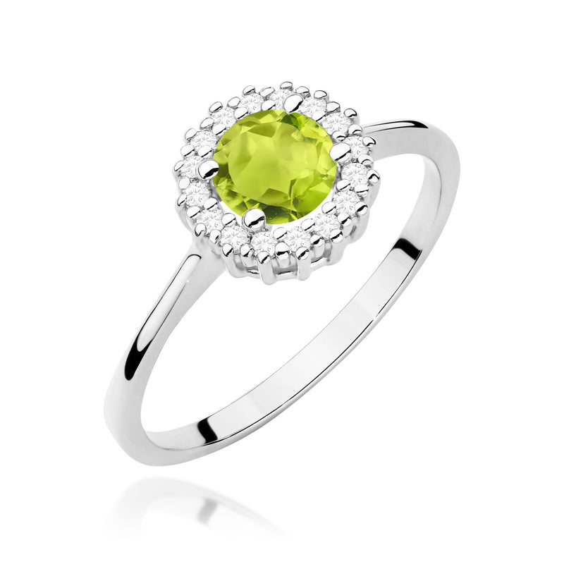 Inel Aur 14K cu Peridot 0.60 ct si Diamante Naturale 0.14 ct, imaginea 5 din 12