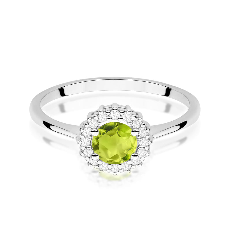 Inel Aur 14K cu Peridot 0.60 ct si Diamante Naturale 0.14 ct, imaginea 6 din 12