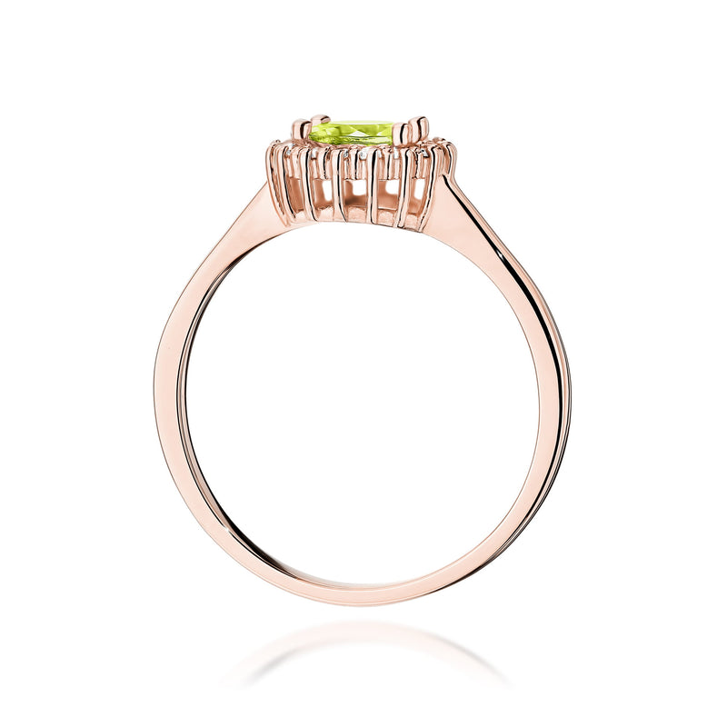 Inel Aur 14K cu Peridot 0.60 ct si Diamante Naturale 0.14 ct, imaginea 10 din 12