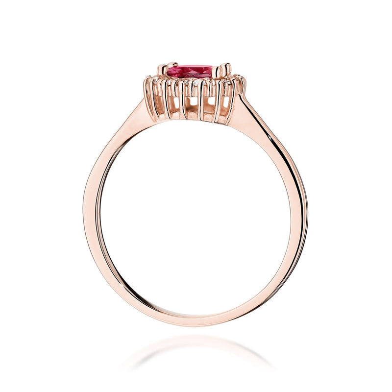 Inel Aur 14K cu Rubin 0.60 ct si Diamante Naturale 0.14 ct, imaginea 11 din 12