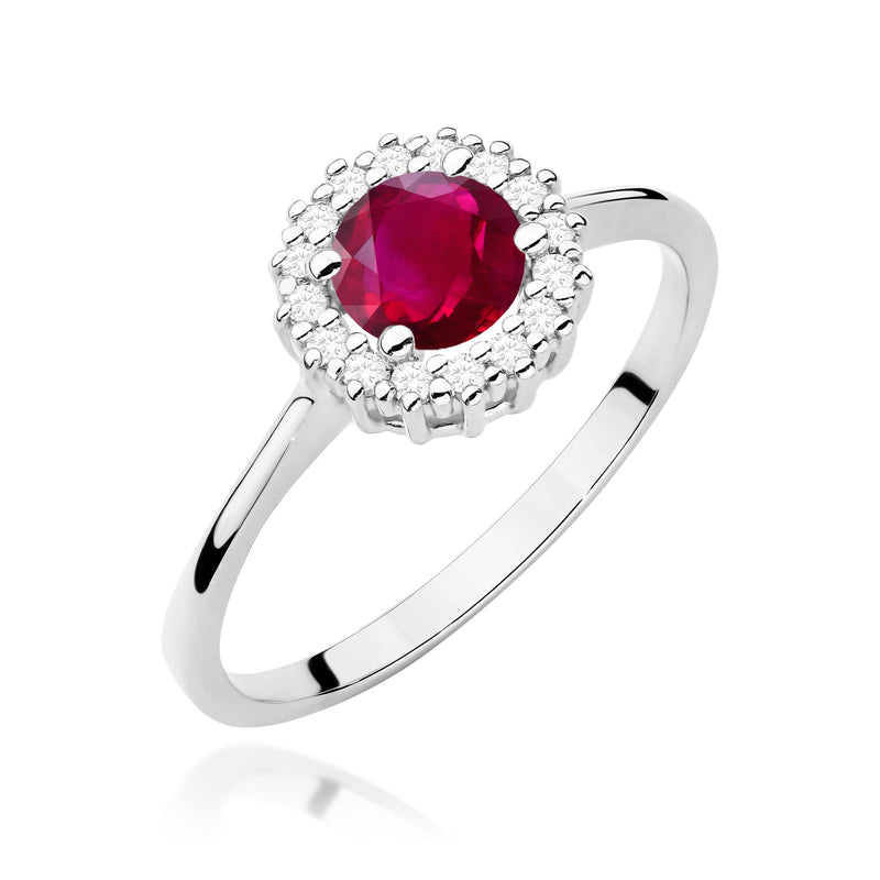 Inel Aur 14K cu Rubin 0.60 ct si Diamante Naturale 0.14 ct, imaginea 5 din 12