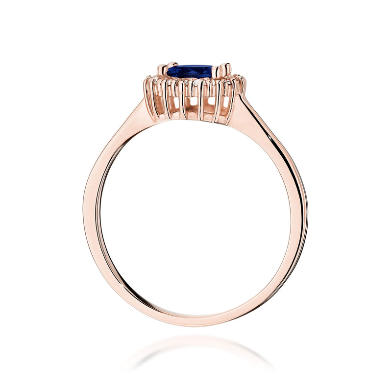 Inel Aur 14K cu Safir 0.50 ct si Diamante Naturale 0.14 ct, imaginea 11 din 12