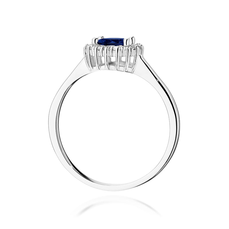 Inel Aur 14K cu Safir 0.50 ct si Diamante Naturale 0.14 ct, imaginea 7 din 12