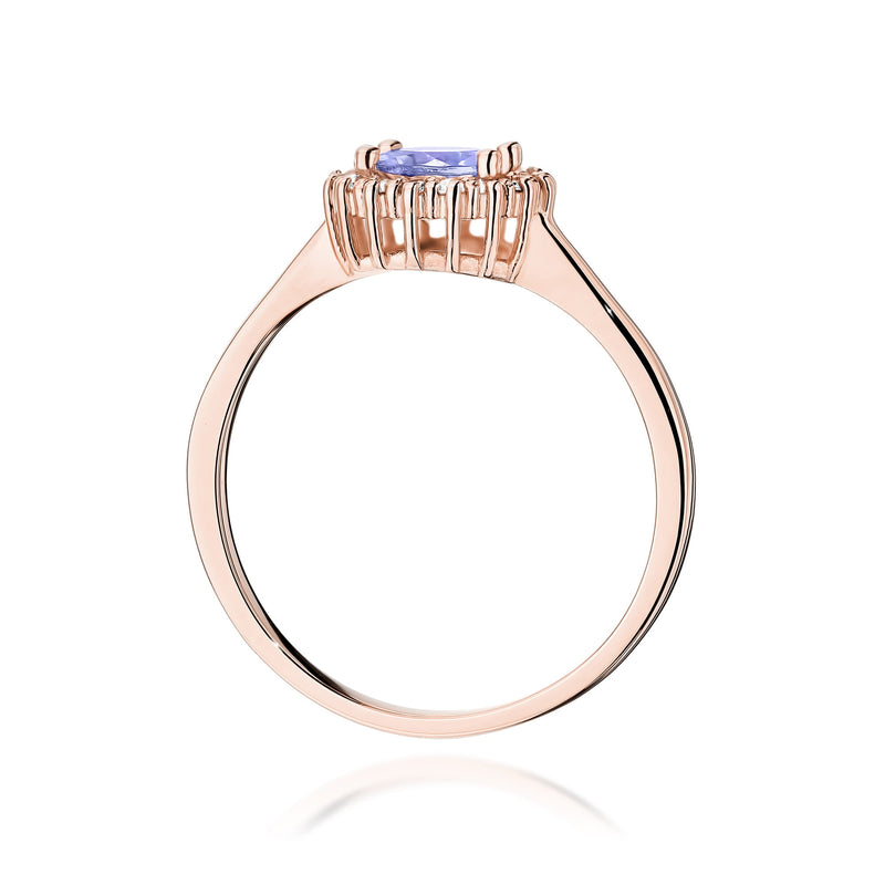 Inel Aur 14K cu Tanzanit 0.50 ct si Diamante Naturale 0.14 ct, imaginea 11 din 12