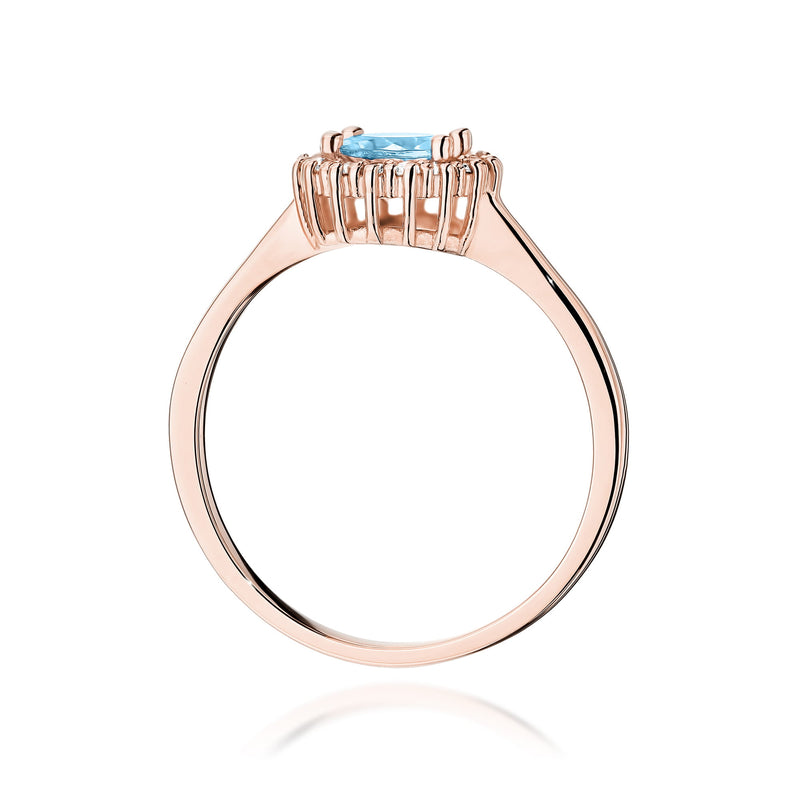 Inel Aur 14K cu Topaz Swiss 0.50 ct si Diamante Naturale 0.14 ct, imaginea 11 din 12