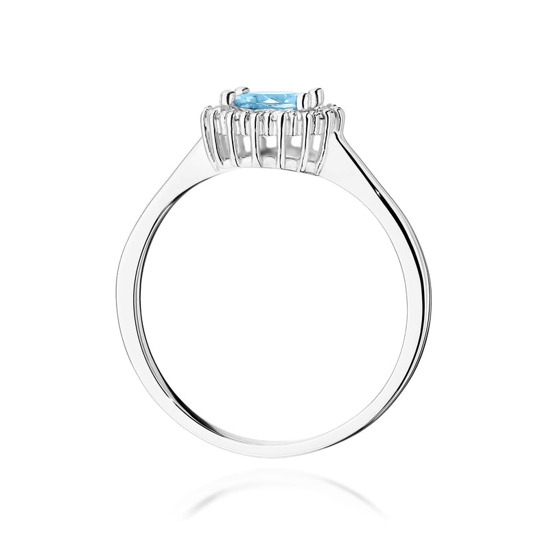 Inel Aur 14K cu Topaz Swiss 0.50 ct si Diamante Naturale 0.14 ct, imaginea 7 din 12