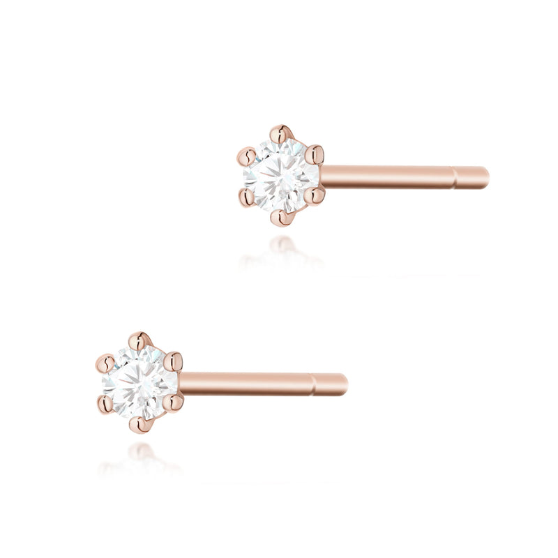 Cercei Aur 14K cu Diamant Natural 0.04 ct, imaginea 5 din 6