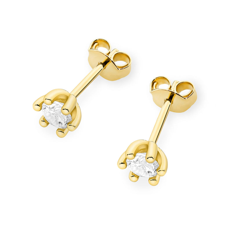 Cercei Aur 14K cu Diamant Natural 0.15 ct, imaginea 2 din 6