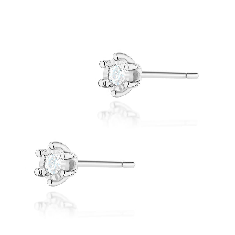 Cercei Aur 14K cu Diamant Natural 0.08 ct, imaginea 3 din 6
