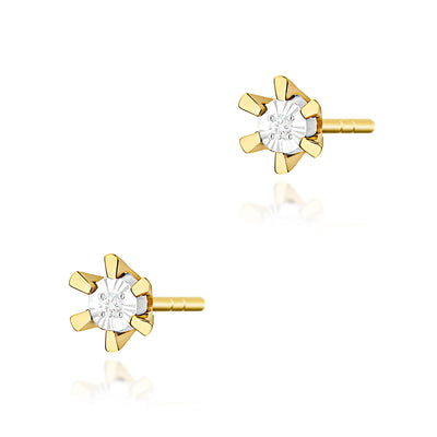 Cercei Aur 14K cu Diamant Natural 0.01 ct