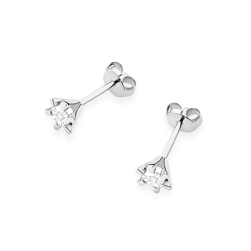 Cercei Aur 14K cu Diamant Natural 0.01 ct, imaginea 6 din 6