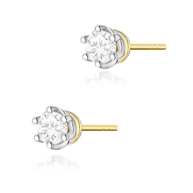 Cercei Aur 14K cu Diamant Natural 0.40 ct — Aur galben