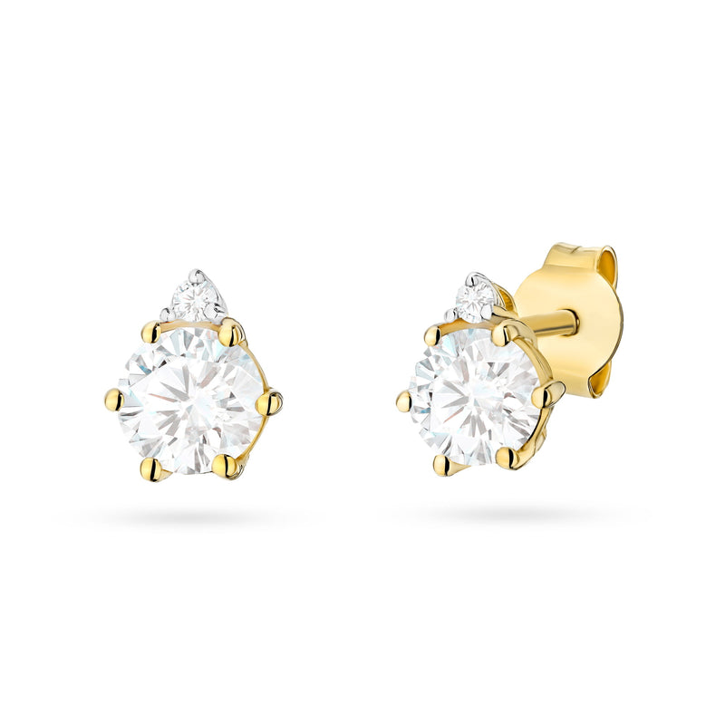 Cercei Aur 14K cu Diamante de Laborator 0.53 ct — Aur galben