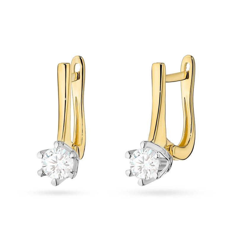 Cercei Aur 14K cu Diamante de Laborator 0.30 ct — Aur galben