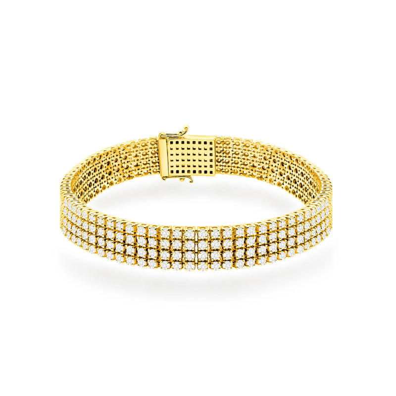 Bratara Aur 14K cu Diamante de Laborator 6.00 ct — Aur galben