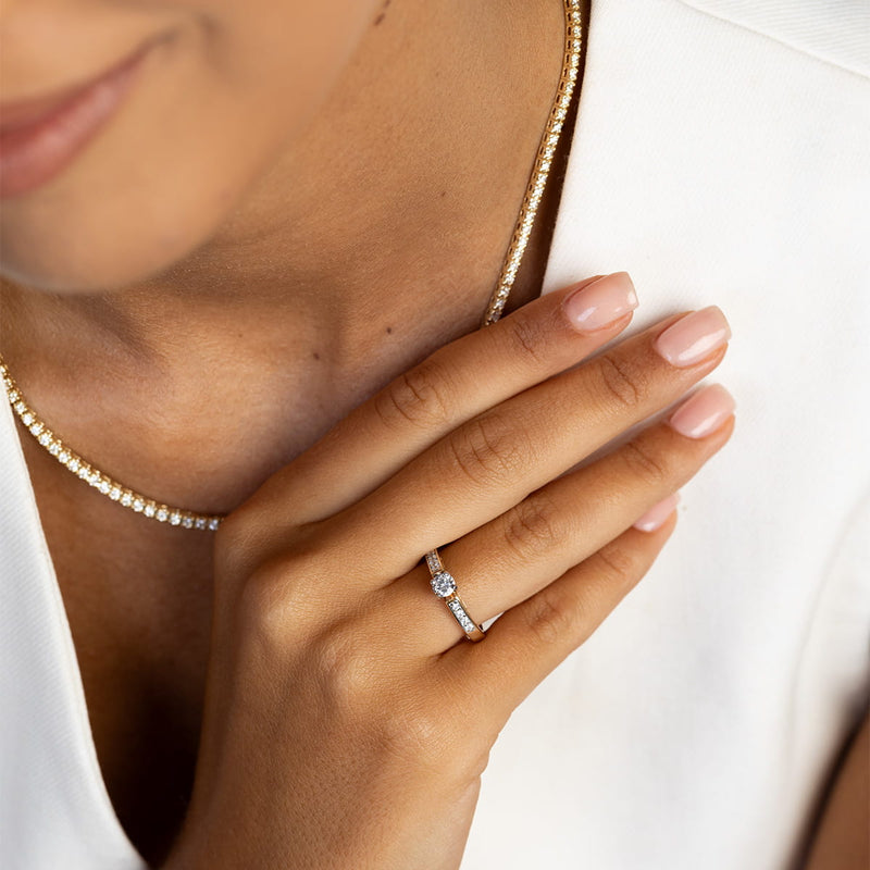 Inel Aur 14K cu Diamante de Laborator 0.42 ct, imaginea 5 din 12