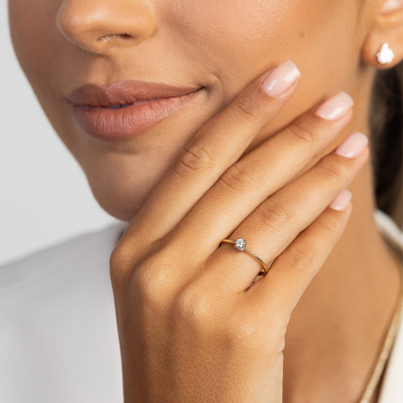 Inel Aur 14K cu Diamant de Laborator 0.10 ct, imaginea 5 din 12