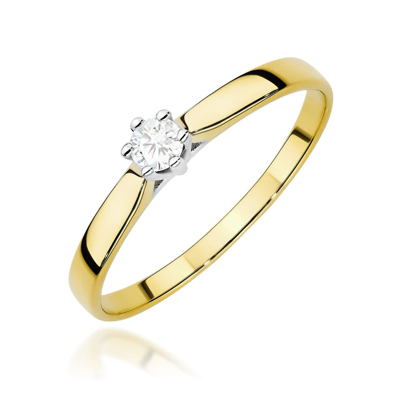 Inel Aur 14K cu Diamant de Laborator 0.20 ct — Aur galben