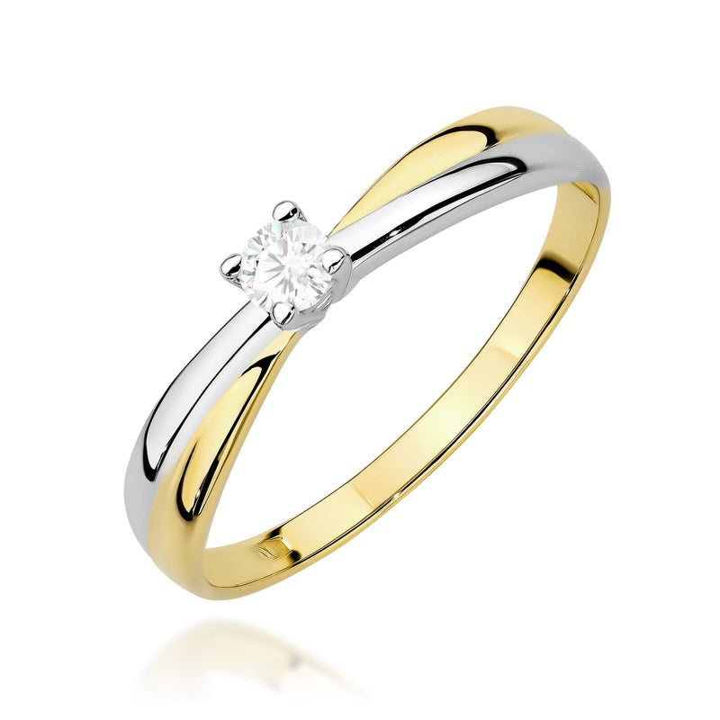 Inel Aur 14K cu Diamant de Laborator 0.10 ct — Aur galben