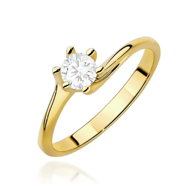 Inel Aur 14K cu Diamant de Laborator 0.50 ct — Aur galben