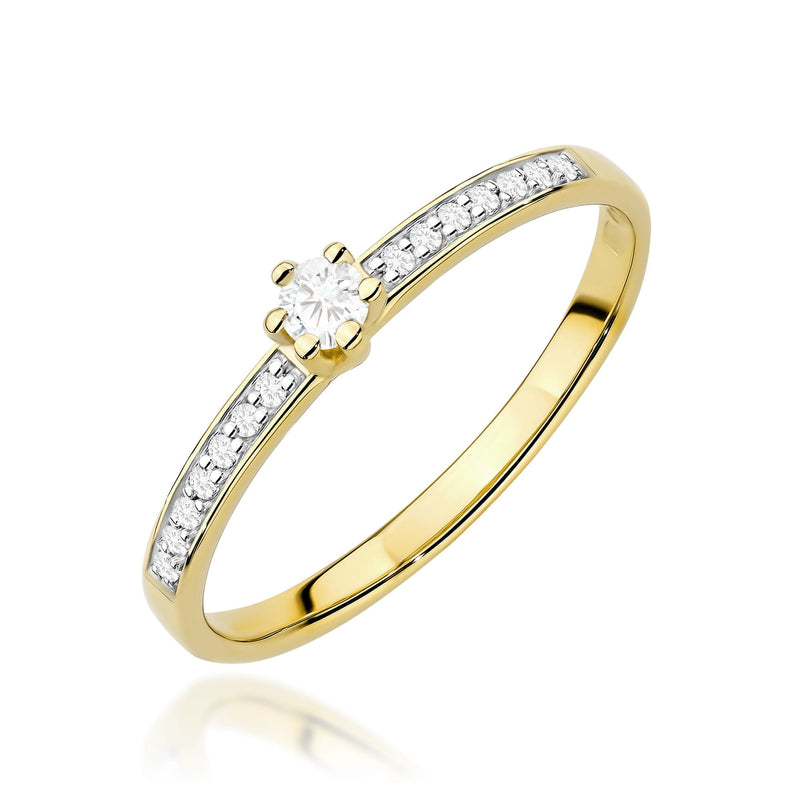 Inel Aur 14K cu Diamante de Laborator 0.17 ct — Aur galben