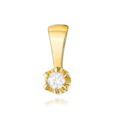 Pandantiv Aur 14K cu Diamant de Laborator 0.10 ct