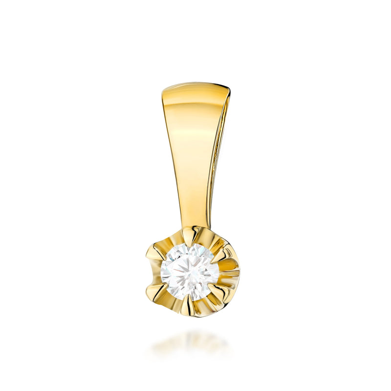Pandantiv Aur 14K cu Diamant de Laborator 0.10 ct — Aur galben