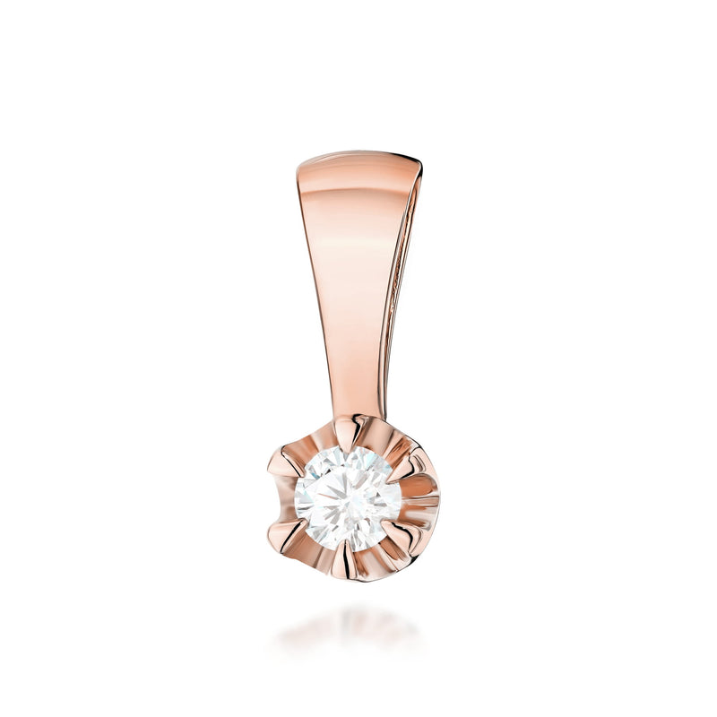 Pandantiv Aur 14K cu Diamant de Laborator 0.10 ct, imaginea 4 din 5