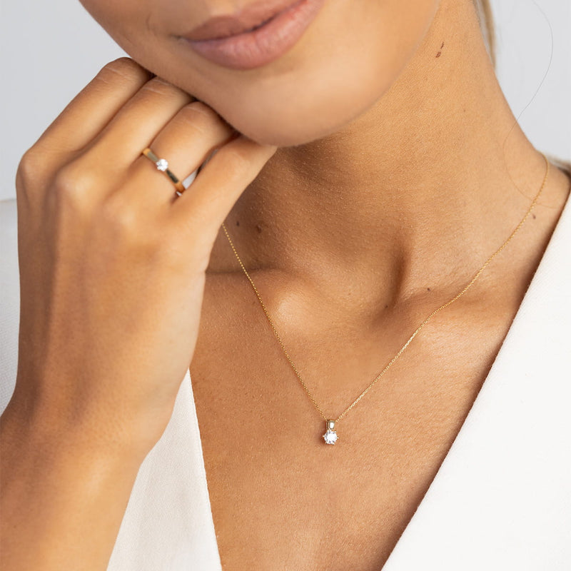 Pandantiv Aur 14K cu Diamant de Laborator 0.30 ct, imaginea 2 din 5