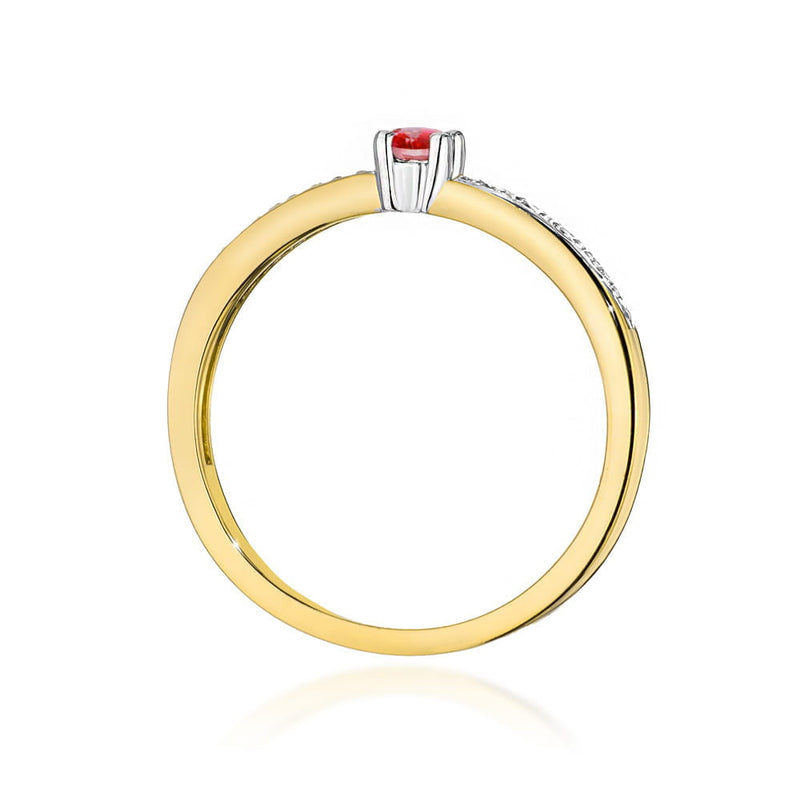 Inel Aur 14K cu Rubin 0.15 ct si Diamante Naturale 0.05 ct, imaginea 3 din 12