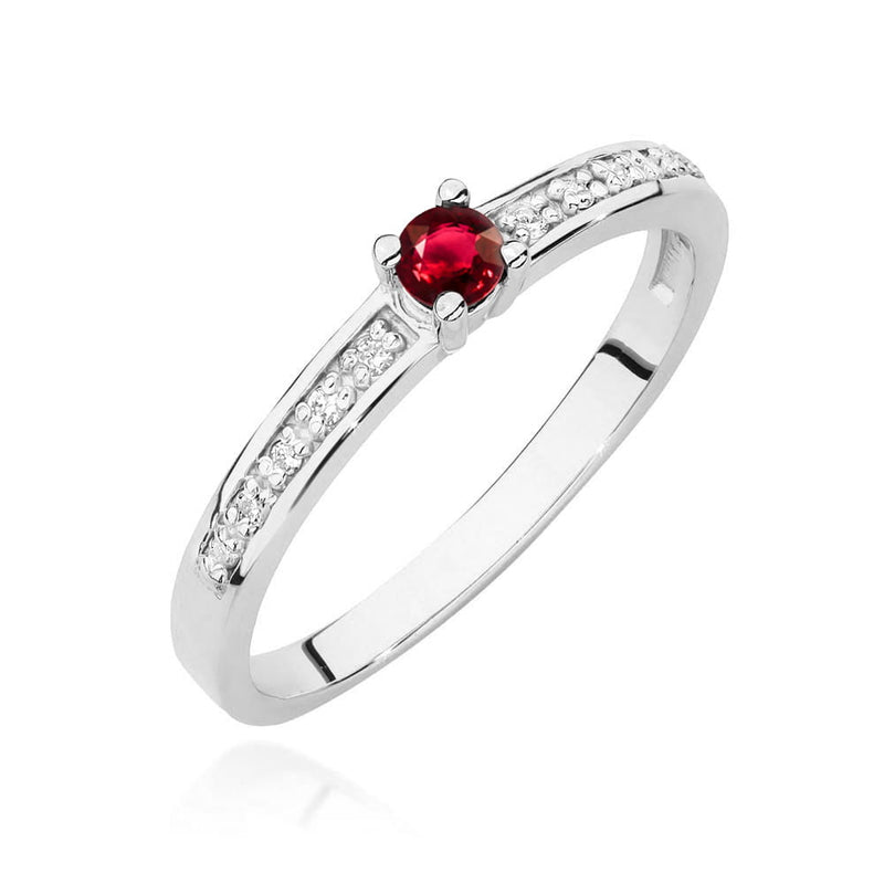 Inel Aur 14K cu Rubin 0.15 ct si Diamante Naturale 0.05 ct, imaginea 5 din 12