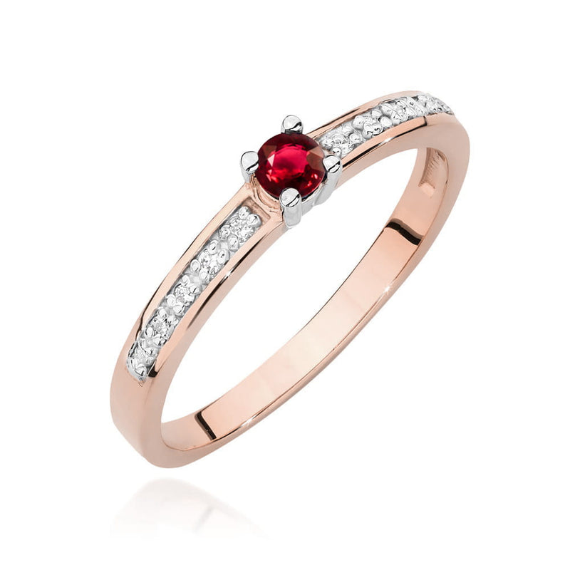 Inel Aur 14K cu Rubin 0.15 ct si Diamante Naturale 0.05 ct, imaginea 9 din 12